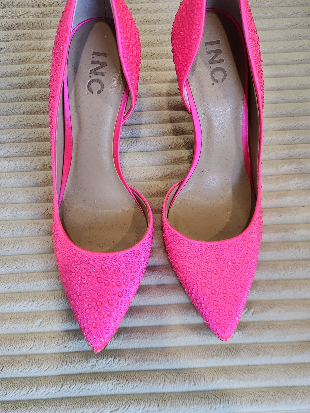 INC International Concepts Neon Pink Crystal D'Orsay Pointed Flats